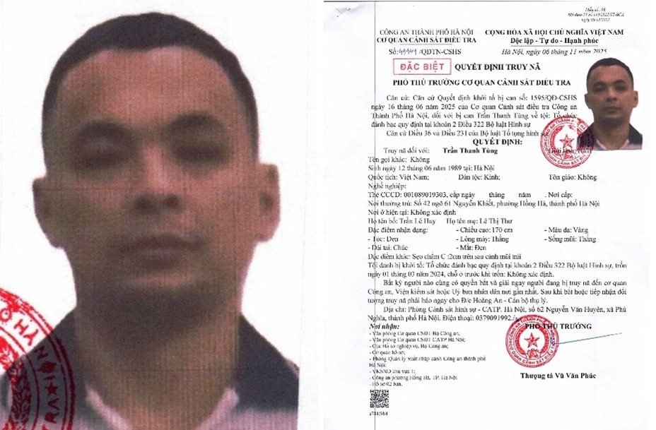 Công an Hà Nội truy nã đối tượng tổ chức đánh bạc