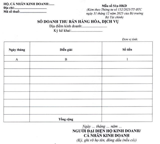 Hộ kinh doanh có doanh thu dưới 500 triệu đồng, làm sổ sách kế toán theo mẫu nào?