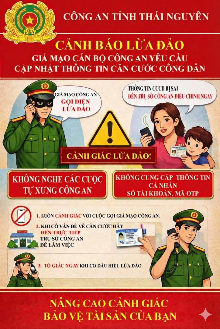 Xuất hiện thủ đoạn mạo danh Công an yêu cầu cập nhật Căn cước trẻ em nhằm lừa đảo