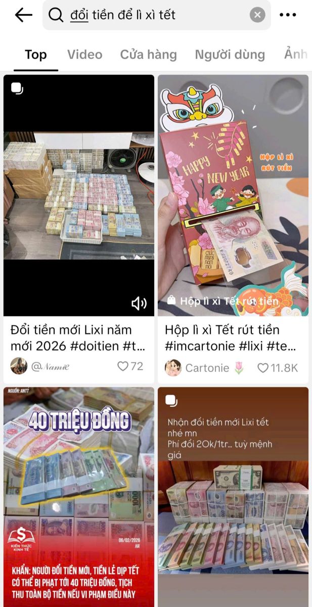 Cận Tết, đổi tiền mới lì xì: Coi chừng ‘tiền mất, tật mang’