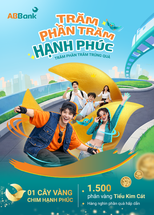 ABBank triển khai chương trình ‘Trăm phần trăm Hạnh phúc’: ‘Mưa’ vàng 24K cho khách hàng từ 9/3