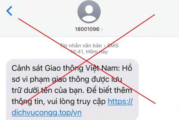 Cảnh giác tin nhắn “phạt nguội” kèm đường link giả mạo nhằm chiếm đoạt tiền