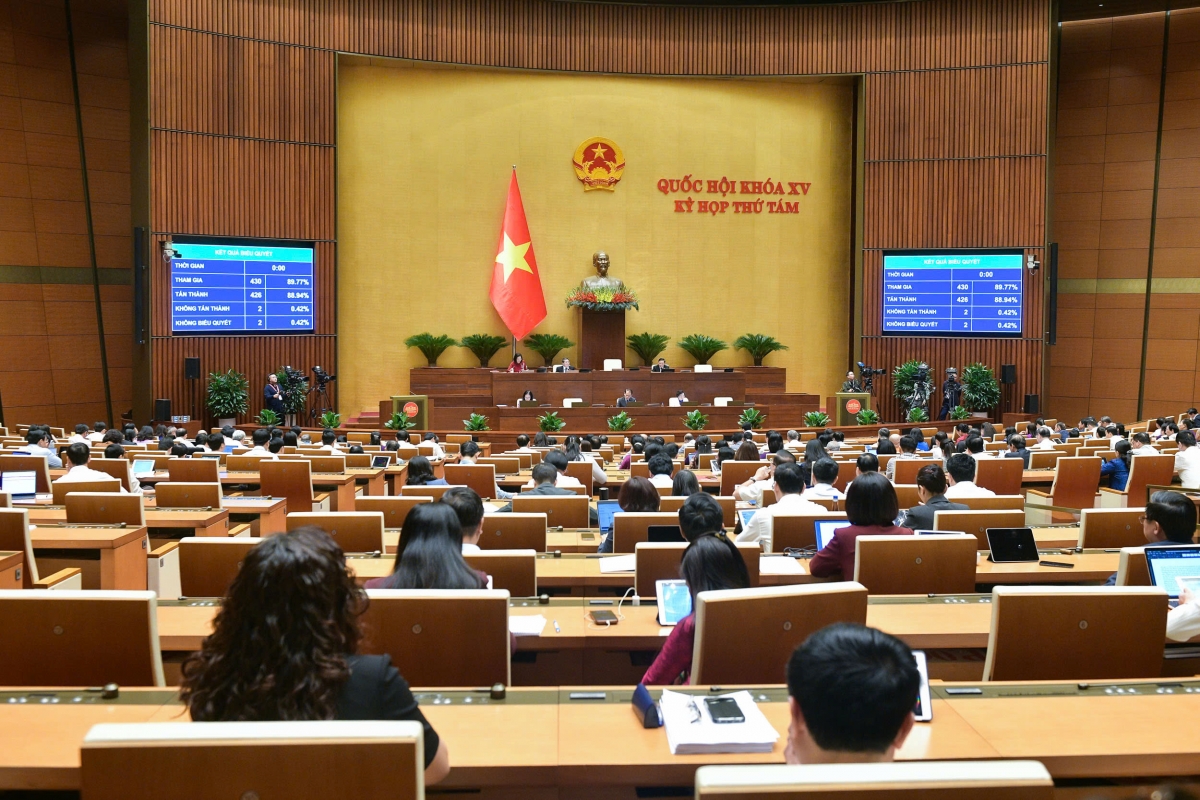 Quốc hội thông qua Luật sửa đổi, bổ sung một số điều của Luật Dược với tỷ lệ tán thành cao. (Ảnh: VOV)