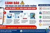 Cảnh báo thủ đoạn giả mạo tin nhắn ngân hàng dụ đổi điểm thưởng qua đường link lạ