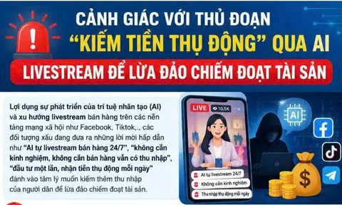 Cảnh báo thủ đoạn lừa đảo đầu tư “gói AI” livestream bán hàng