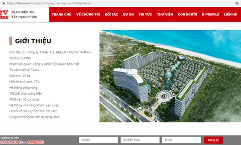 DA Vũng Tàu Regency: DKRV tiếp tay CĐT huy động vốn từ nhà đầu tư?