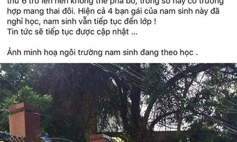 Thông tin mới vụ nam sinh nghi làm 4 nữ sinh có thai ở Phú Thọ