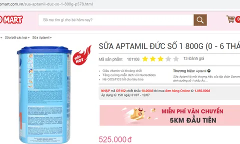 Quảng cáo sữa sai quy đinh, BiboMart bị xử phạt 20 triệu đồng