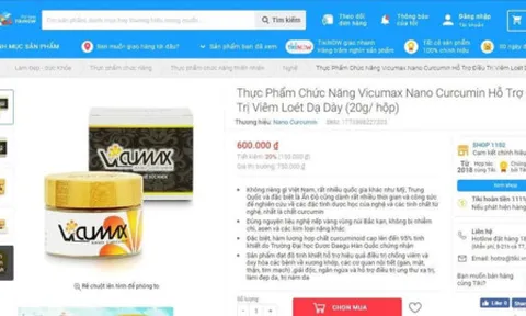 Cảnh báo sản phẩm Vi-Cumax Nano Curcumin quảng cáo trên Tiki có dấu hiệu lừa dối người tiêu dùng