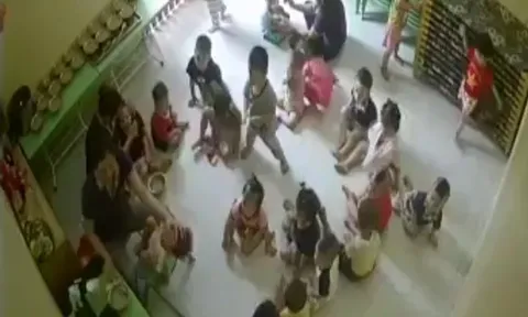 Xác minh cơ sở mầm non trong clip 'cô giáo vật ngửa trẻ, ép ăn liên tục'