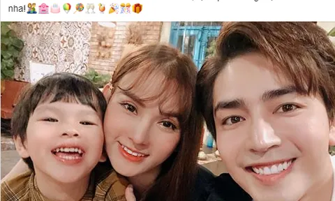 Sau ồn ào bạo hành, Thu Thủy khoe ảnh hạnh phúc tiết lộ điều bất ngờ giữa con trai và chồng mới