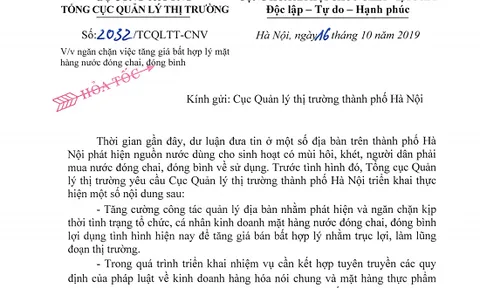Bộ Công thương ra công văn hỏa tốc ngăn việc tăng giá nước đóng chai, bình ở Hà Nội