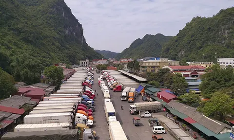 500 xe container ùn ứ nông sản tại cửa khẩu Tân Thanh