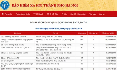 Hà Nội công khai 500 doanh nghiệp nợ đọng BHXH