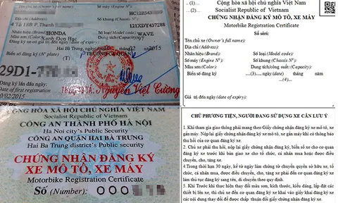 Từ năm 2020, giấy đăng ký ôtô, xe máy sẽ có nhiều thay đổi