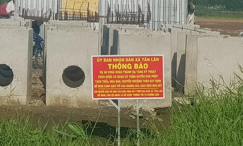Long An: Chính quyền địa phương cắm biển cảnh báo tại dự án Lotus New City