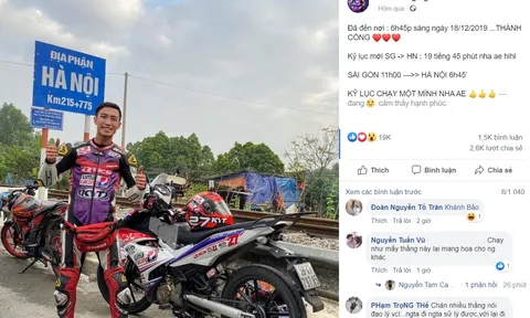 Phượt thủ chạy xe máy từ TP.HCM ra Hà Nội trong 20 tiếng bị đề nghị kiểm tra
