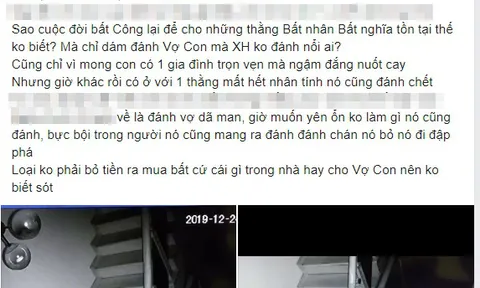 Phẫn nộ trước clip chồng lên gối, giật tóc vợ dã man ngay trong đêm Noel