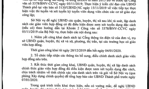 Hà Nội công bố danh sách giáo viên hợp đồng được xét đặc cách