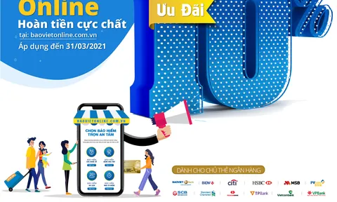 'Thanh toán online, hoàn tiền cực chất' bảo hiểm Bảo Việt triển khai quyền lợi ưu đãi dành riêng cho chủ thẻ ngân hàng