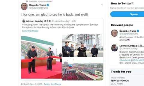 Tổng thống Mỹ 'vui mừng' vì ông Kim Jong-un đã trở lại