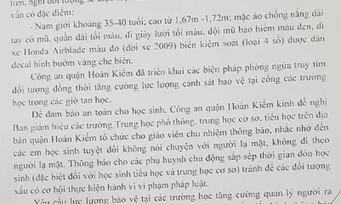 Cảnh báo về người đàn ông bí ẩn chuyên rủ rê nam sinh ở cổng trường học