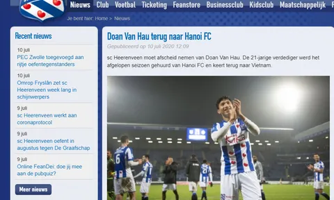 Lý do khiến Đoàn Văn Hậu chia tay SC Heerenveen
