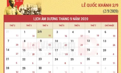 Lịch nghỉ chính thức ngày Quốc khánh 2/9 năm 2020
