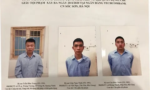 Truy tố đối tượng gây ra vụ cướp tại Chi nhánh Ngân hàng Techcombank Sóc Sơn