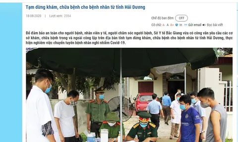 TP. Bắc Giang: Sở Y tế ra văn bản trái luật, tạm dừng tiếp nhận bệnh nhân tỉnh Hải Dương đến khám, chữa bệnh