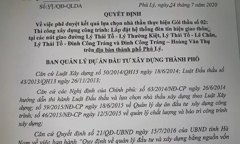 Phủ lý - Hà Nam: Cần làm rõ thông tin về việc có dấu hiệu gian lận hồ sơ dự thầu để trúng thầu của Công ty An Bình