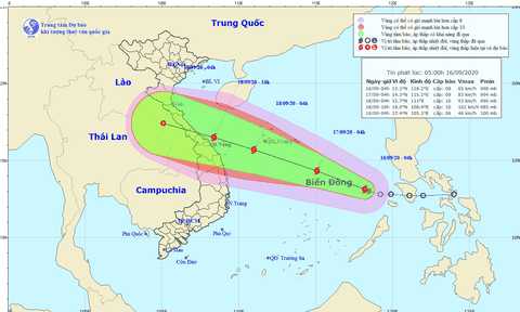 Tin cơn bão số 5 trên biển Đông