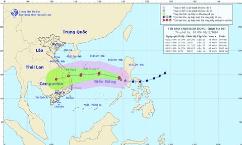 Bão Goni cách quần đảo Hoàng Sa 820km, gió giật cấp 12