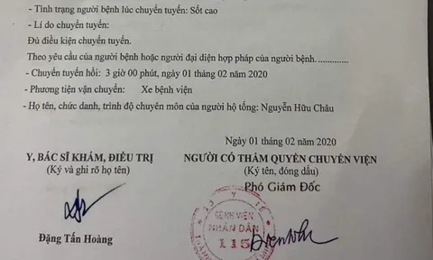 Xác định thông tin BV Nhân dân 115 chuyển viện bệnh nhân nhiễm virus corona