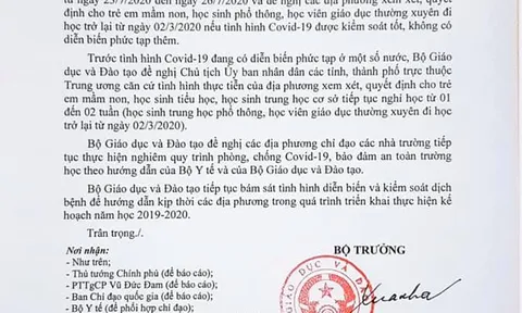 Bộ GD-ĐT đề nghị kéo dài thời gian nghỉ học cho học sinh