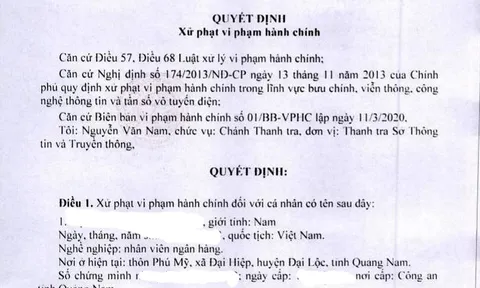 Tung tin sai sự thật, nhân viên ngân hàng bị phạt 12,5 triệu đồng