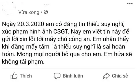 Cô gái 18 tuổi bị xử phạt vì bôi nhọ CSGT trên mạng xã hội