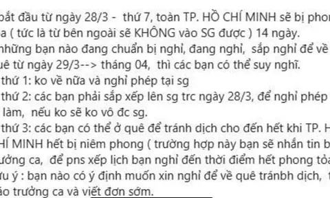 Thông tin TP.HCM phong tỏa vì dịch Covid-19 là hoàn toàn bịa đặt