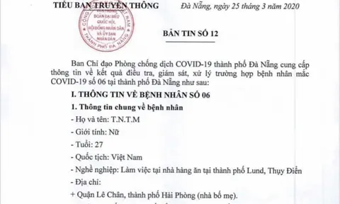Lịch trình di chuyển của ca bệnh Covid-19 thứ 135/141 ở TP. Đà Nẵng