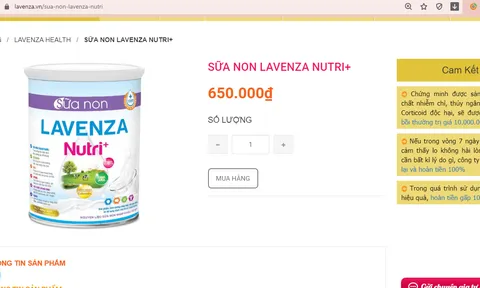 Công ty Lavenza Nutrition & Health quảng cáo sản phẩm trái quy định