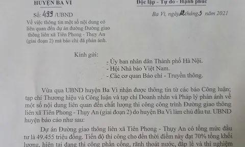 Ba Vì - Hà Nội: DA đường liên xã chưa nghiệm thu đã xảy ra hàng loạt sự cố