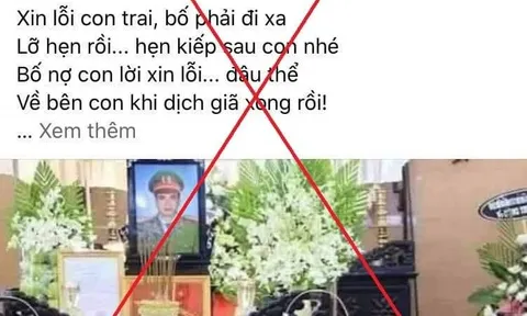 Thông tin Thiếu tá công an tử vong khi chống dịch COVID-19 ở Bắc Giang là sai sự thật