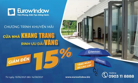 Eurowindow tri ân khách hàng, giảm đến 15% tất cả sản phẩm