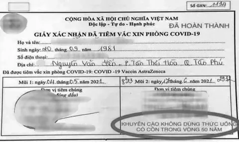 Sự thật về 'khuyến cáo không dùng thức uống có cồn trong 50 năm' sau tiêm vắc-xin Covid-19