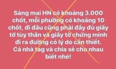 Đăng tin 'Hà Nội lập 3.000 chốt kiểm soát', người phụ nữ bị xử phạt