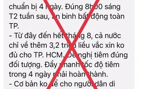 Thông tin 'không cho người dân di chuyển trong 7 ngày' là giả mạo