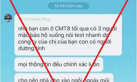 Thông tin 'nhân viên y tế chuốc thuốc mê cả nhà' là tin giả