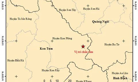Kon Tum: 5 trận động đất liên tiếp xảy ra trong ngày 18/4