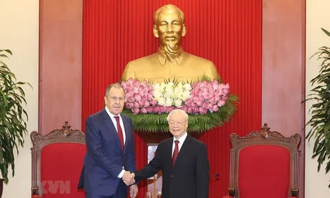 Tổng Bí thư Nguyễn Phú Trọng tiếp Bộ trưởng Ngoại giao Liên bang Nga