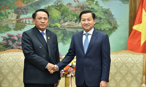 Phó Thủ tướng Lê Minh Khái tiếp Bộ trưởng Tài chính Lào